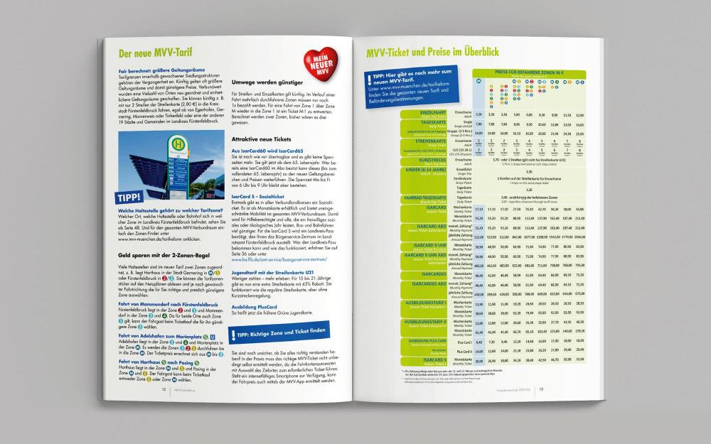 a.werner grafik, MVV Tarifbroschüre, Editorial Design