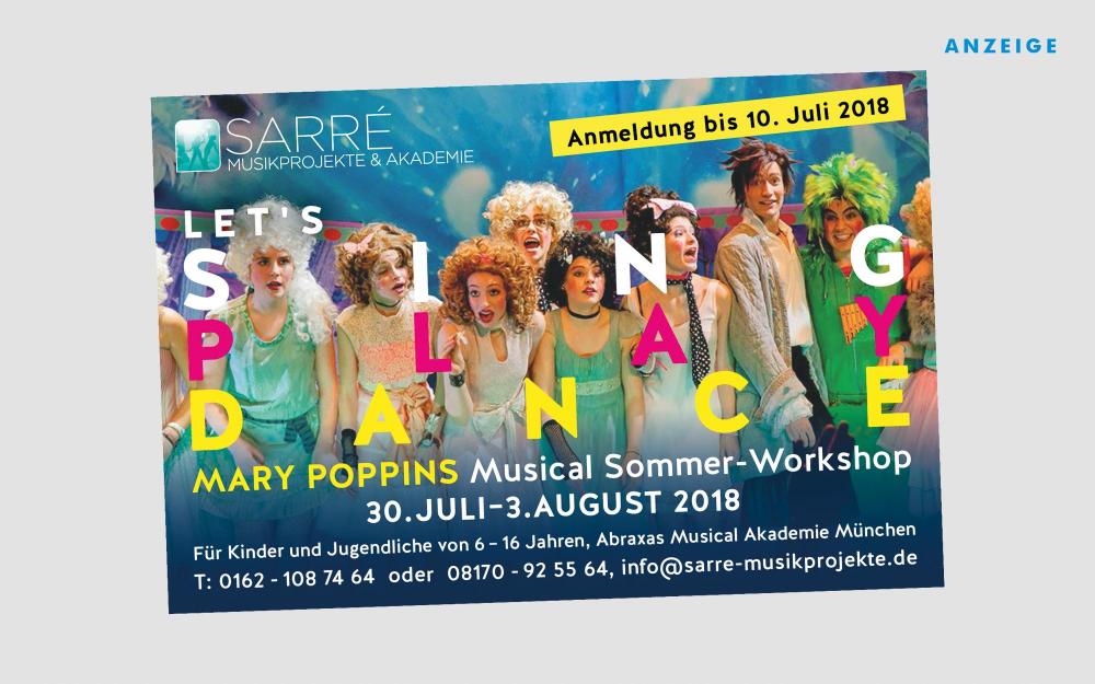 a.werner grafik, Sarré-Musikprojekte, Corporate Design, Anzeige
